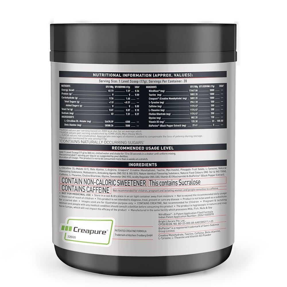 MuscleBlaze Pre Workout WrathX • 340 g FRUIT FURY