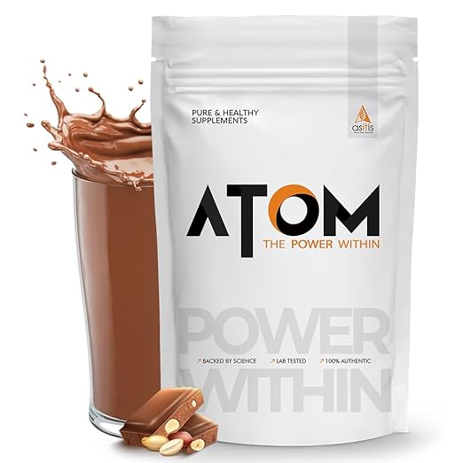 AS-IT-IS ATOM Whey Protein | Isolate & Concentrate | Choco Peanut | USA Labdoor Certified | With Digestive Enzymes for better absorption