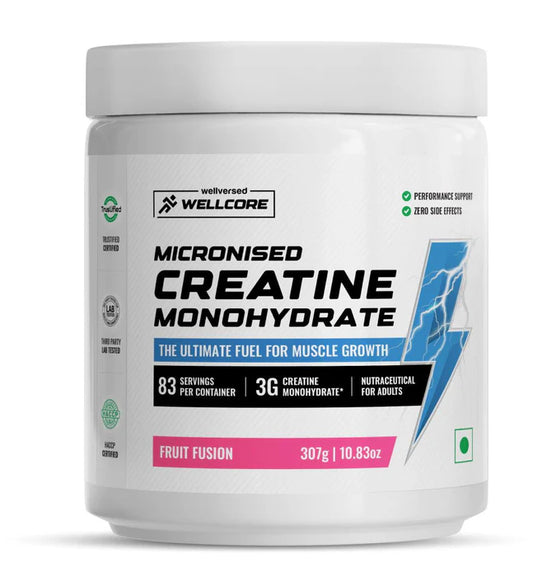 Wellcore - Pure Micronised Creatine Monohydrate (FLAVORED) | Rapid Absorption | Enhanced Muscle strength & Power