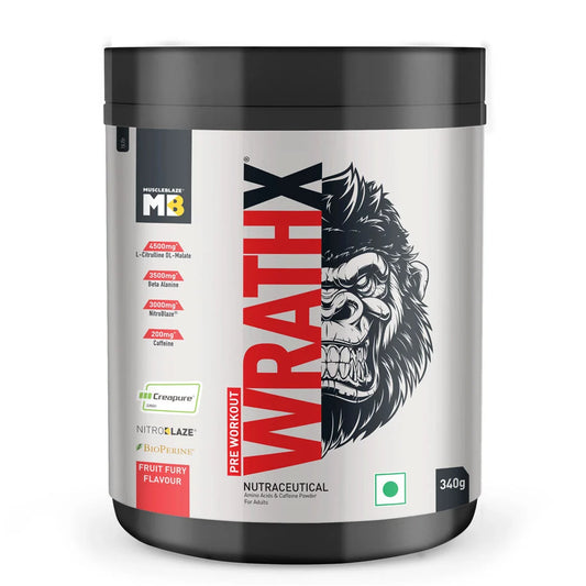 MuscleBlaze Pre Workout WrathX • 340 g FRUIT FURY